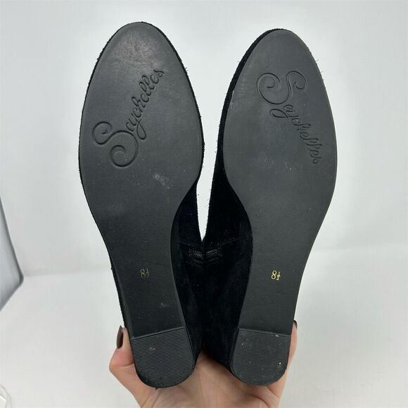Seychelles Women's Black Suede Ankle Booties Size 8.5 Casual Wedge Fall - Picture 8 of 13